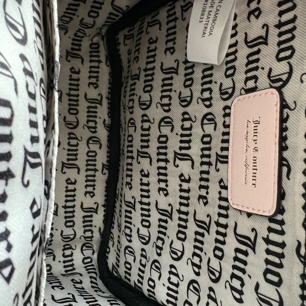 Juicy Couture Black/Pink Velvet Velour Mini Backpack Embroidered Bling Y2K